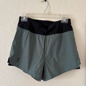 On Running Women's Black and Gray Athletic Shorts